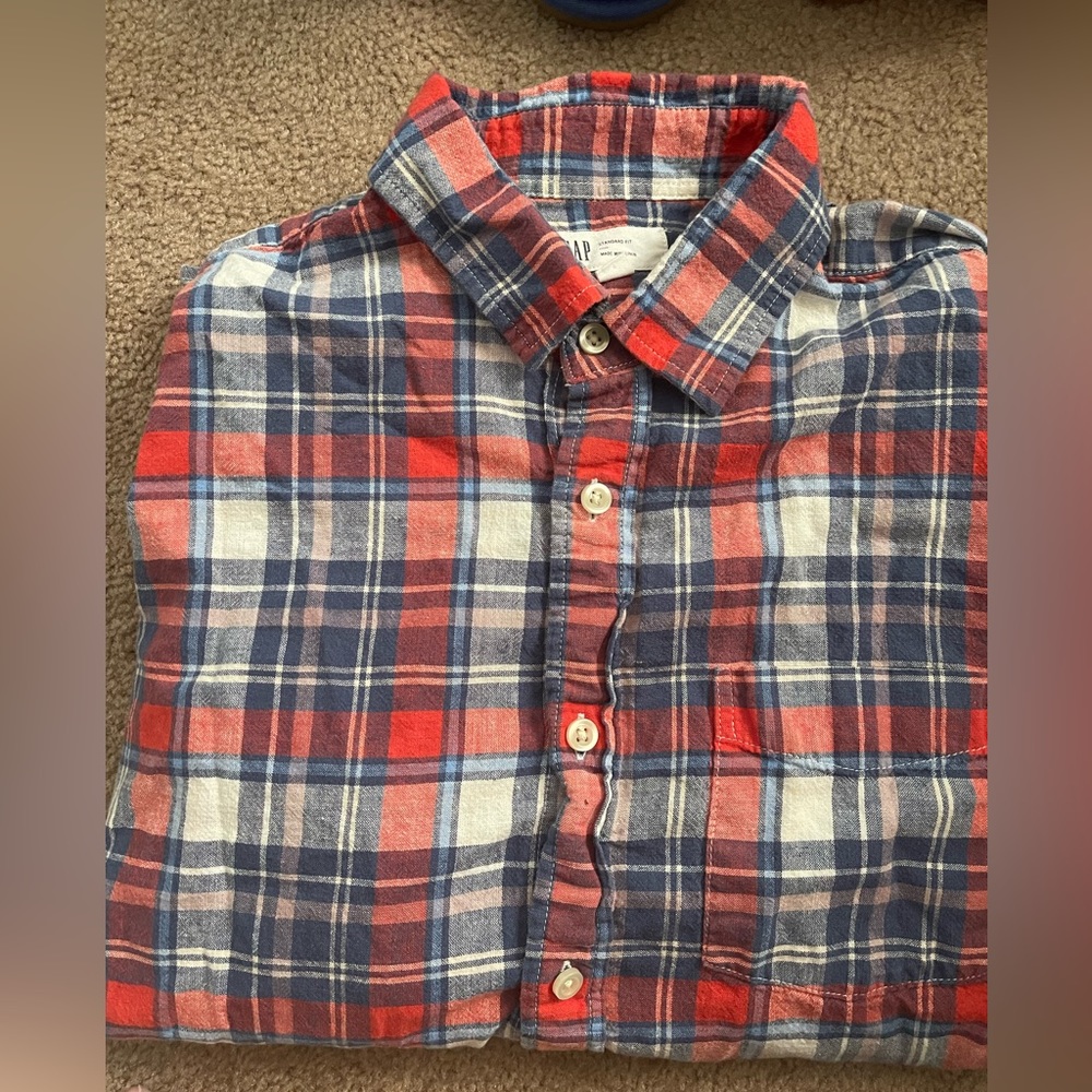 Gap Men’s Long Sleeve Plaid Shirt